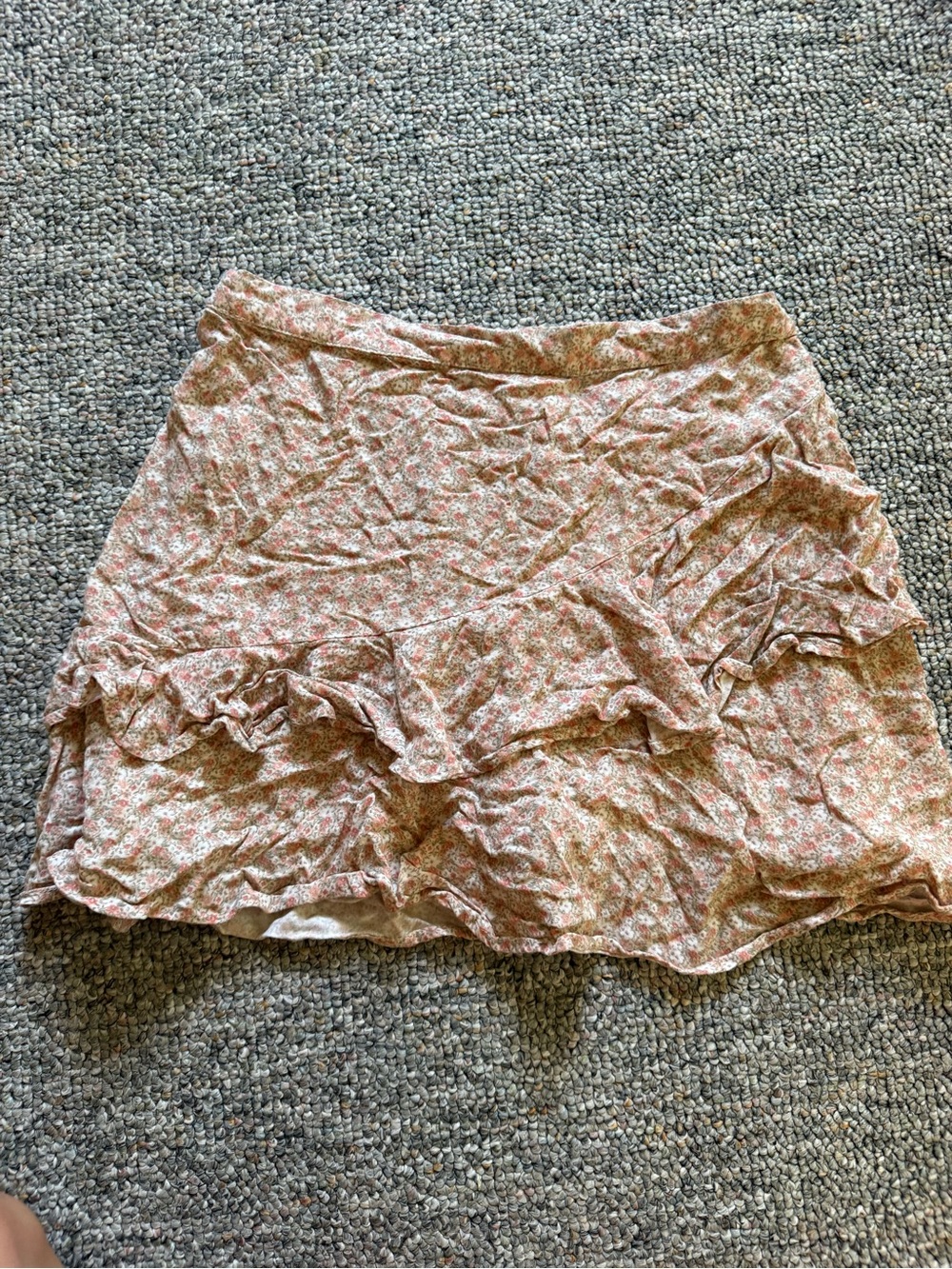 Japna Blush Pink Floral Tiered Mini Skirt